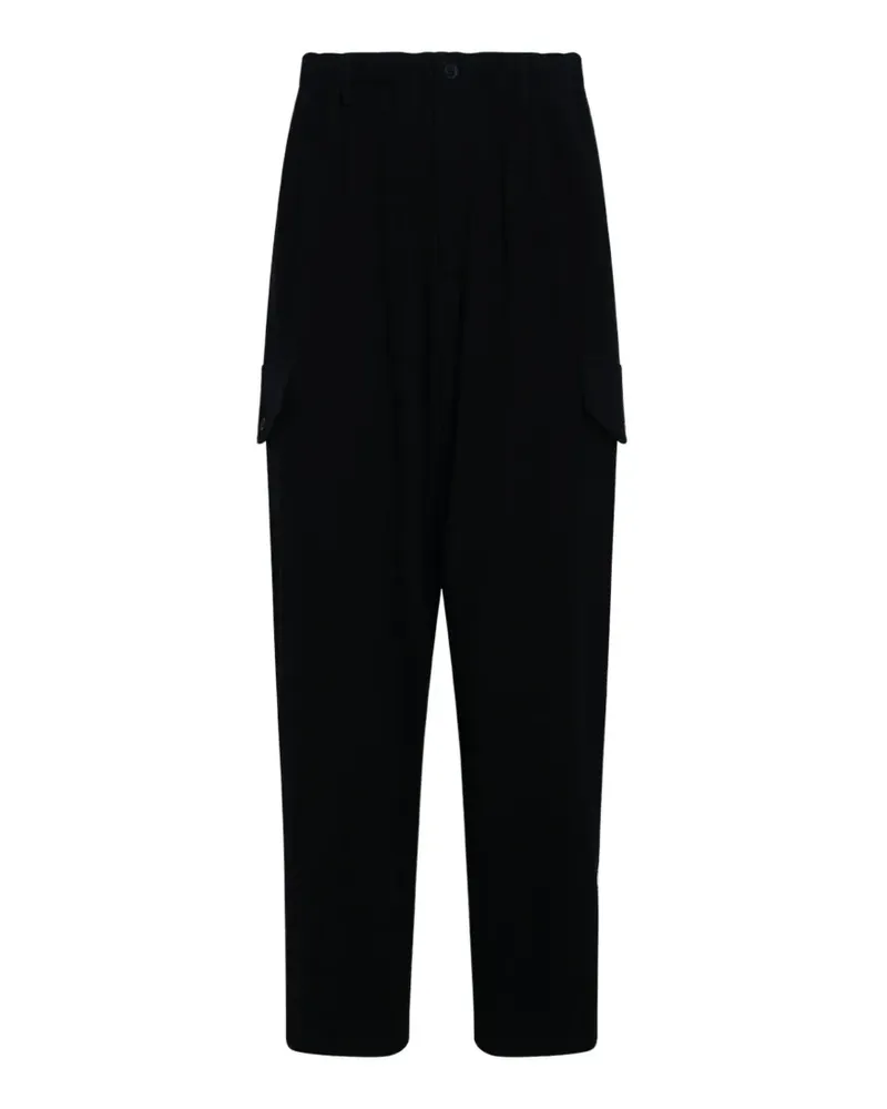 Yohji Yamamoto flap-pocket cargo pants - Schwarz Schwarz