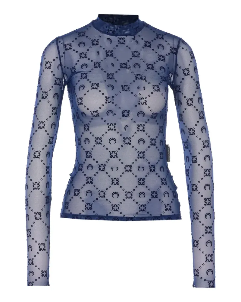 Marine Serre Oberteil mit Monogramm - Blau Blau