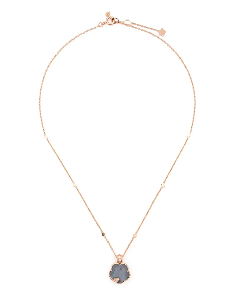 Pasquale Bruni 18kt Petit Joli Lunaire Rotgoldhalskette mit Diamanten - Rosa Rosa