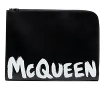 Clutch mit Graffiti-Print - Schwarz