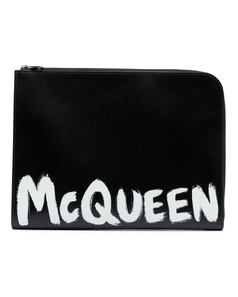 Alexander McQueen Clutch mit Graffiti-Print - Schwarz Schwarz
