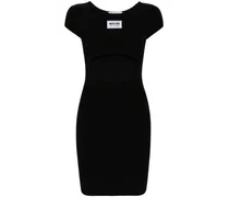 Geripptes Minikleid - Schwarz