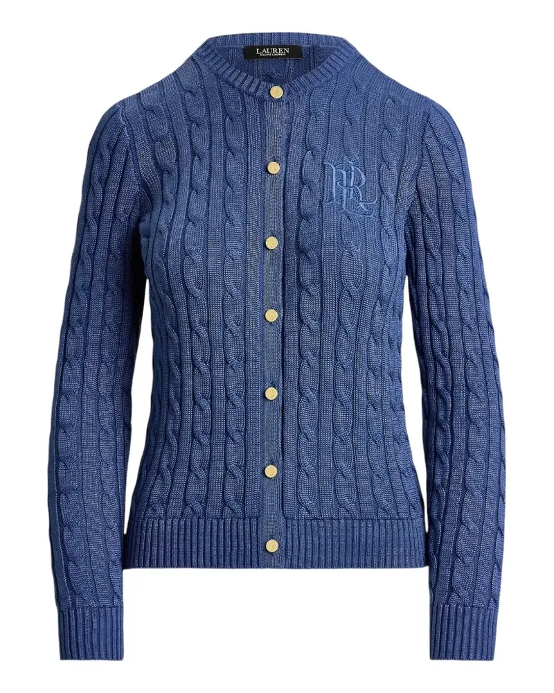 Ralph Lauren cable-knit logo-embroidered cardigan - Blau Blau