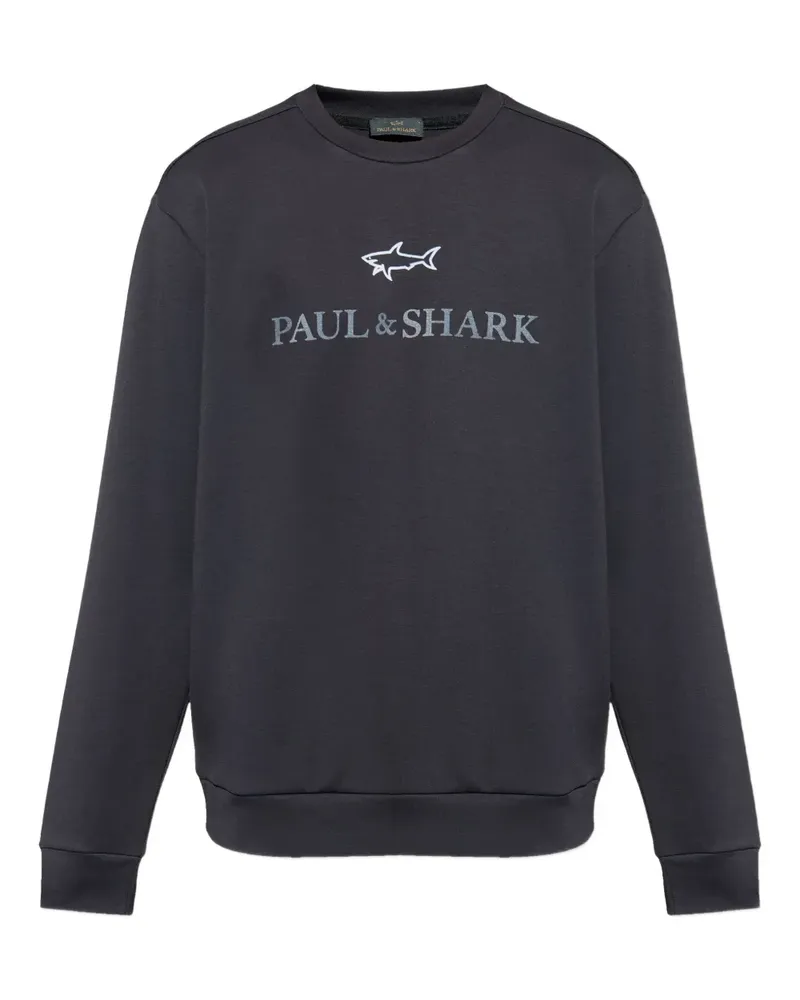 Paul & Shark Sweatshirt mit Hai-Logo - Schwarz Schwarz