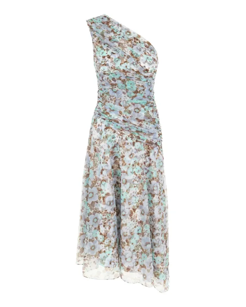 Tory Burch One-Shoulder-Kleid mit Blumenprint - Blau Blau