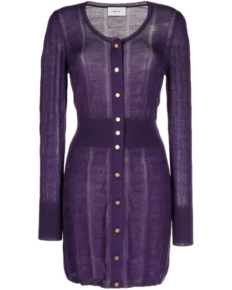 Bally Gestricktes Minikleid Violett