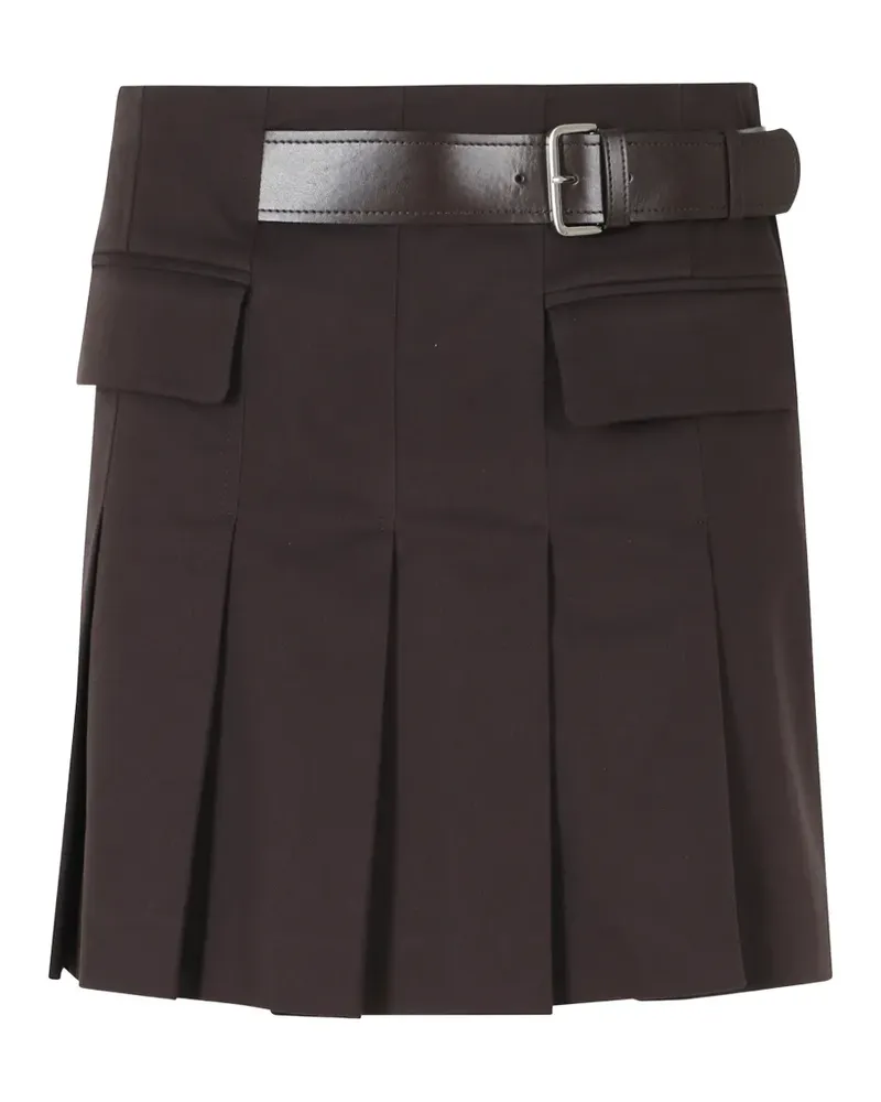 Semicouture Doris belted pleated mini skirt - Braun Braun