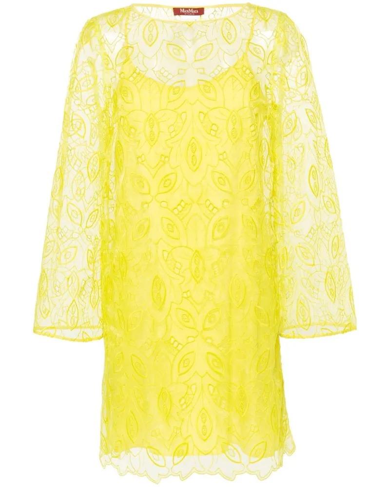 Max Mara Besticktes Bracco Midikleid - Gelb Gelb