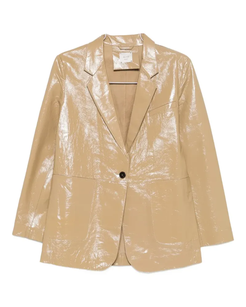 ALYSI single-breasted leather blazer - Nude Nude