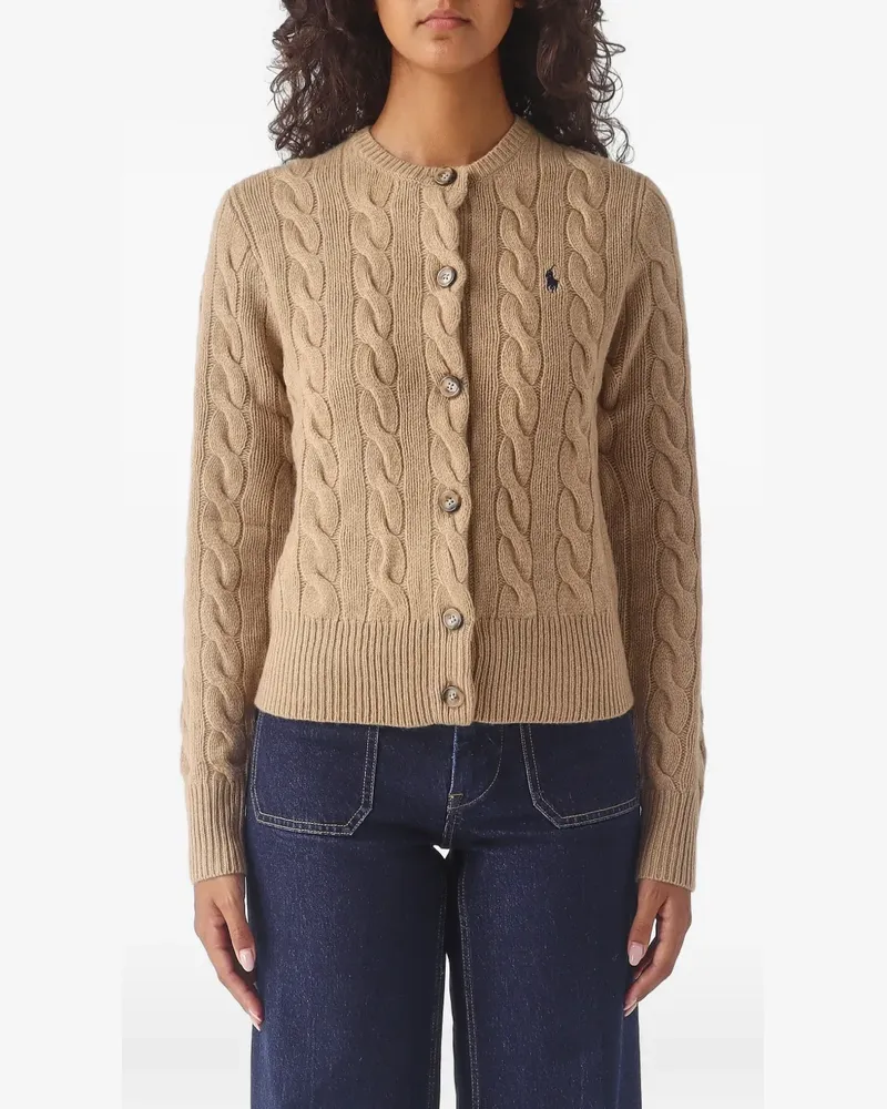 Ralph Lauren Cardigan mit Zopfmuster - Nude Nude