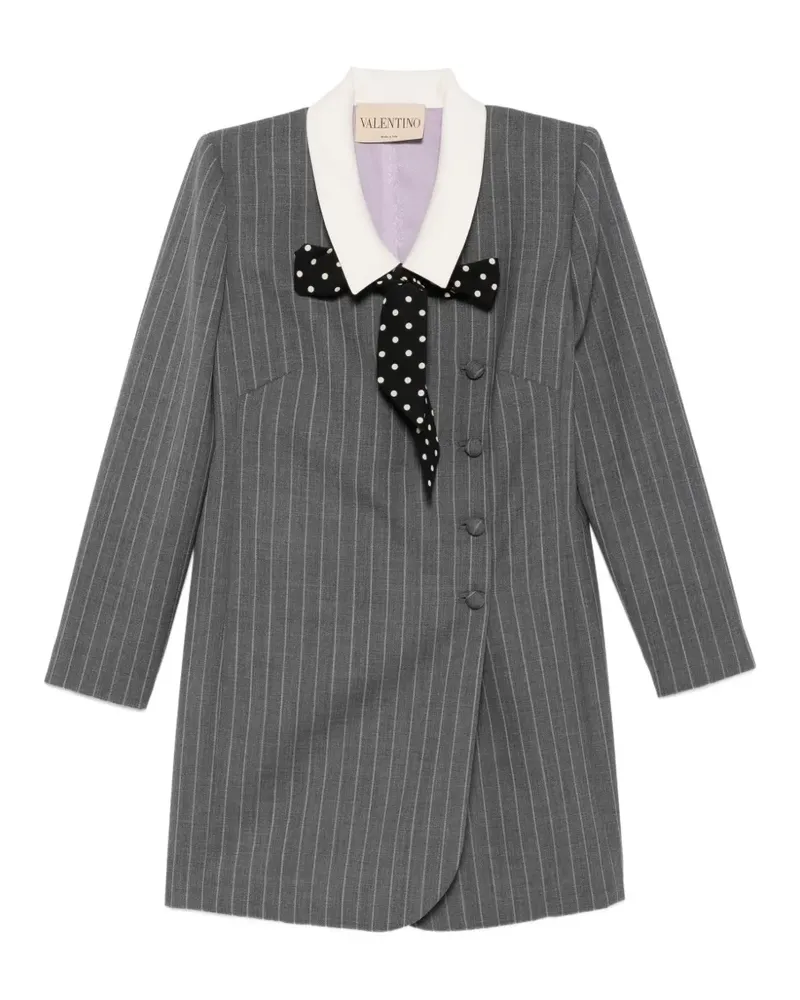 Valentino Garavani Minikleid mit Polka Dots und Nadelstreifen - Grau Grau