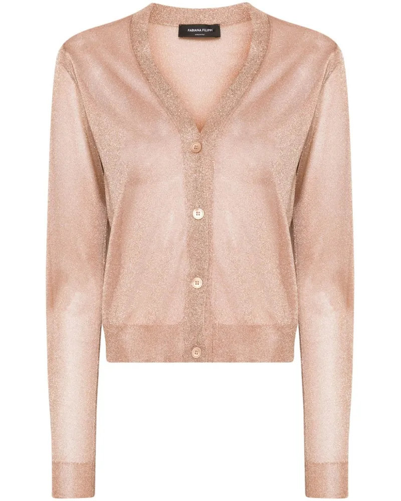 Fabiana Filippi Cardigan in Metallic-Optik - Orange Orange