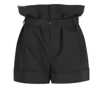 Shorts mit Paperbag-Taille - Schwarz