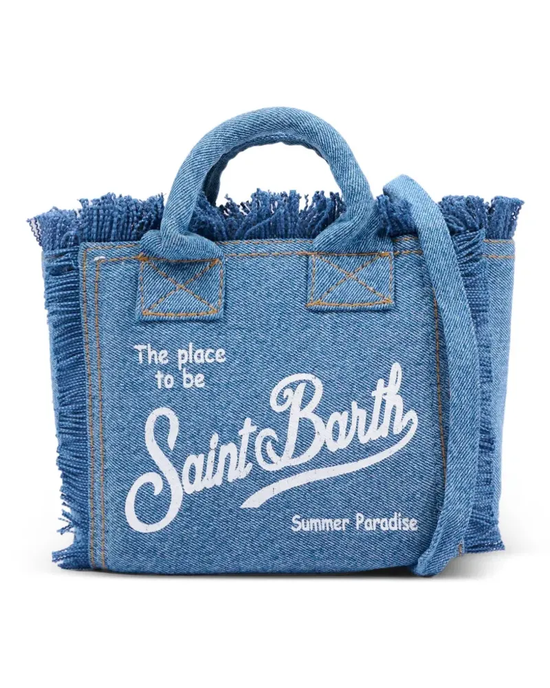 MC2 Saint Barth Mini Vanity Tote Bag mit Fransendetail - Blau Blau