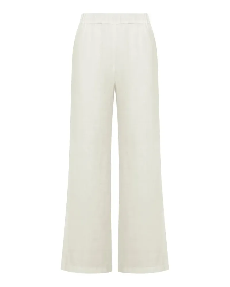 120% Lino wide-leg linen trousers - Weiß Weiß
