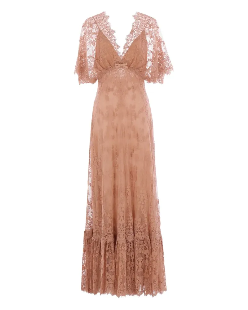 Elie Saab Maxikleid aus Seide - Rosa Rosa