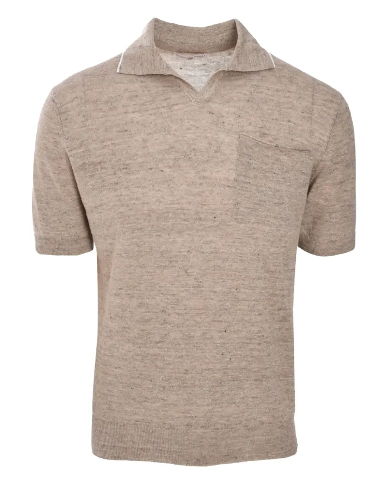 Luciano Barbera Fein gestricktes Poloshirt - Nude Nude