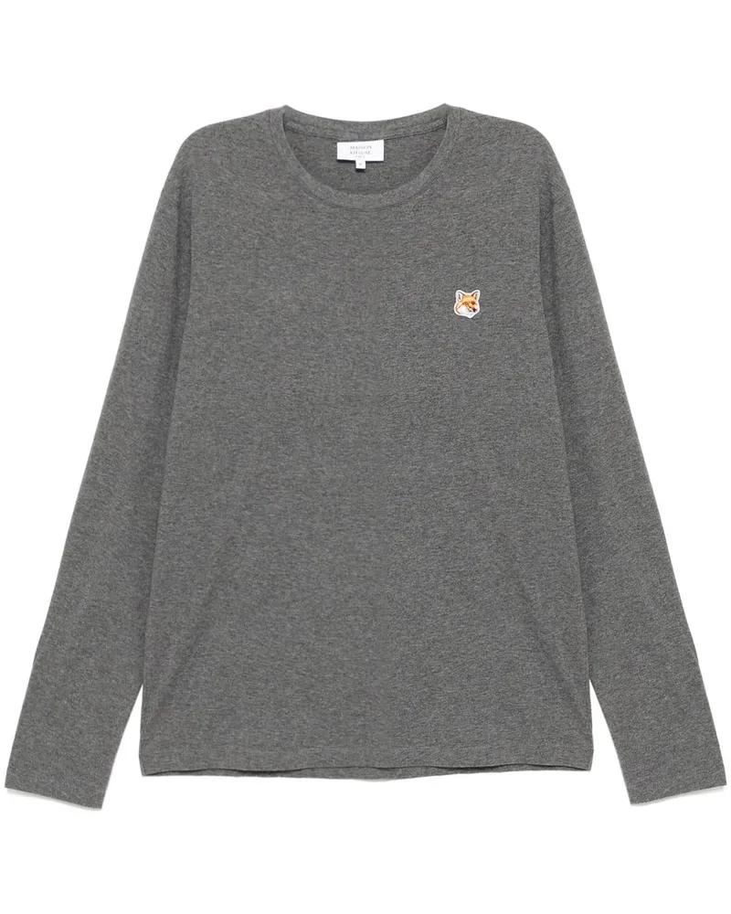 Kitsuné T-Shirt mit Bold Fox Head-Patch - Grau Grau
