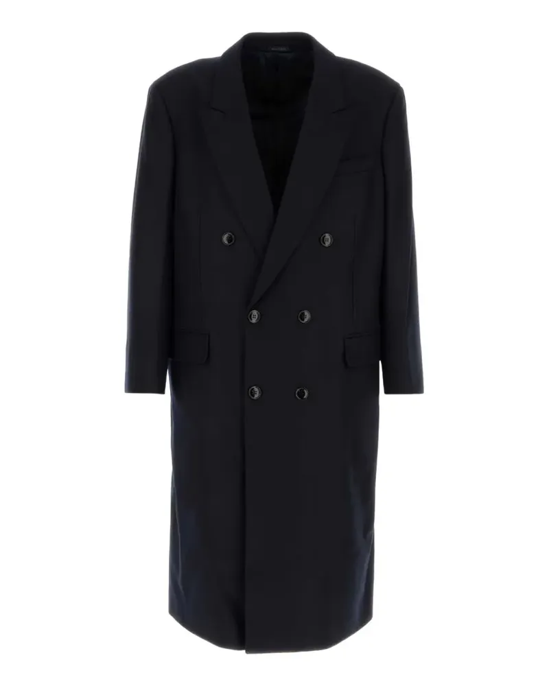 Giorgio Armani double-breasted wool coat - Blau Blau