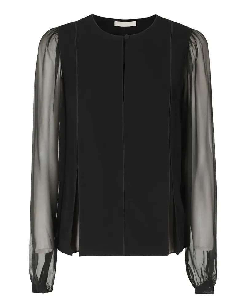 Ulla Johnson Lucette Bluse mit transparenten Ärmeln - Schwarz Schwarz