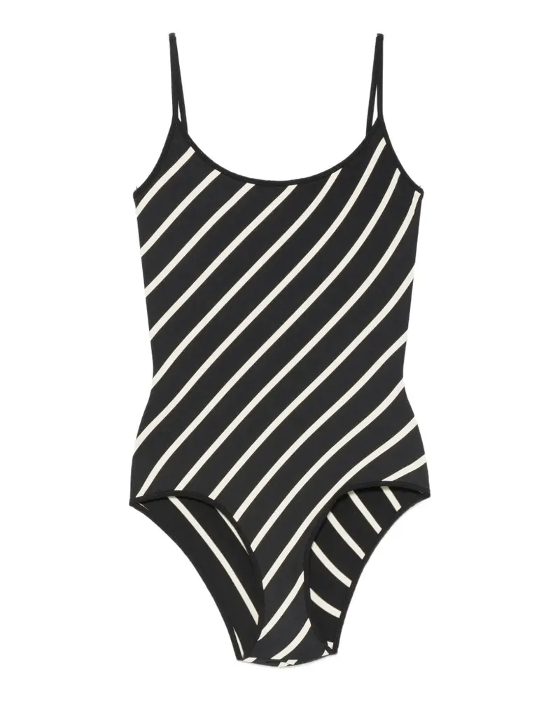 Laura Urbinati diagonal-stripe swimsuit - Schwarz Schwarz