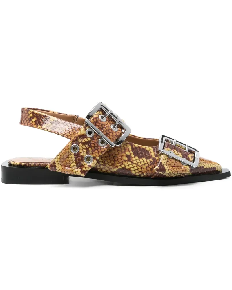 Ganni Ballerinas mit Animal-Print - Nude Nude