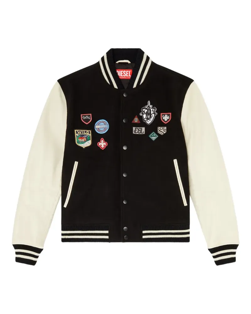 Diesel L-Arry-Patch leather jacket - Schwarz Schwarz