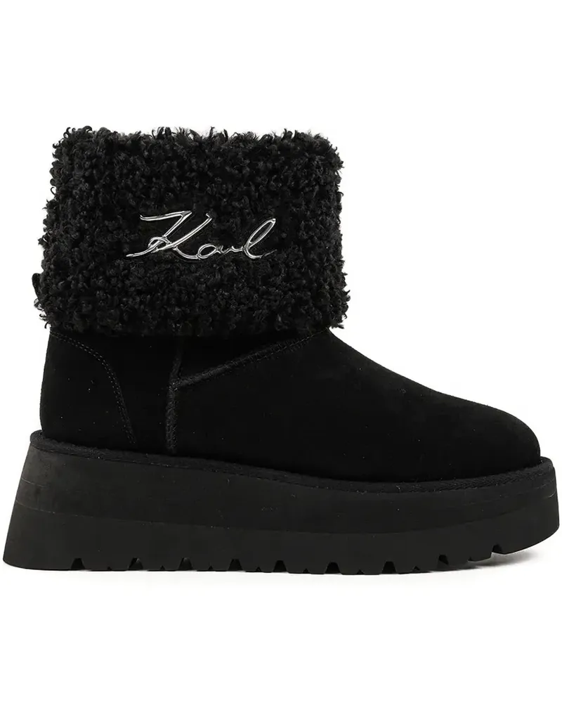 Karl Lagerfeld Skylar Plateau-Stiefel mit Signature-Detail - Schwarz Schwarz