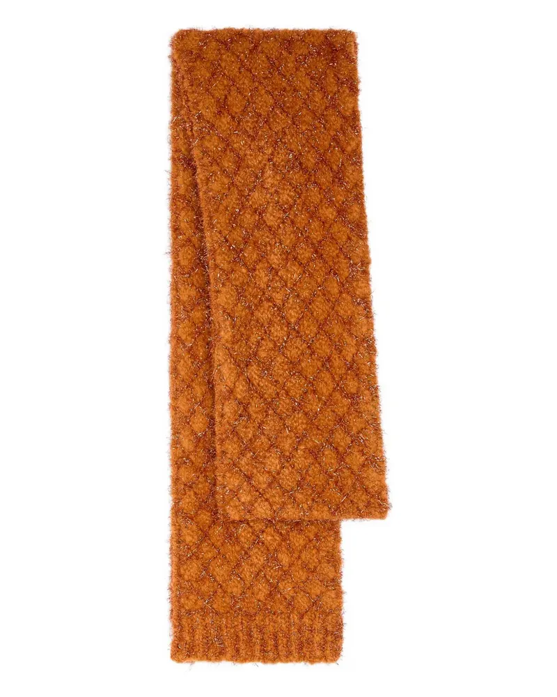 Dries van Noten Gestrickter Schal im Metallic-Look - Orange Orange