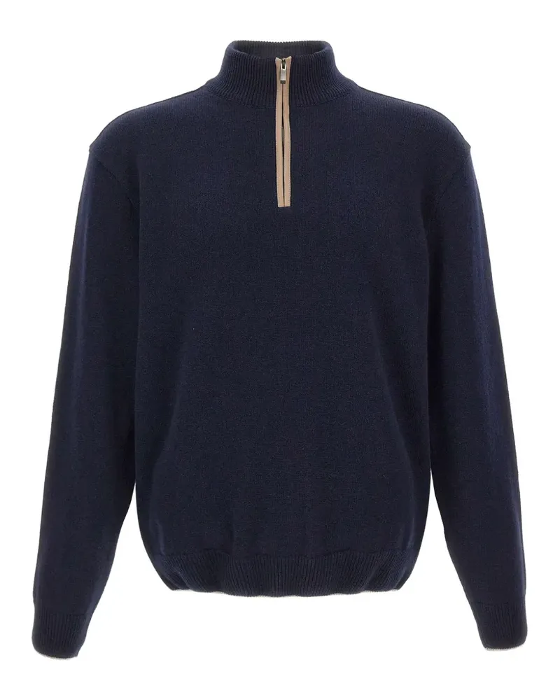 Paul & Shark half-zip contrast-trim sweater - Blau Blau