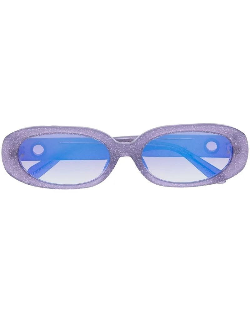 Linda Farrow Brille mit rundem Gestell - Violett Violett