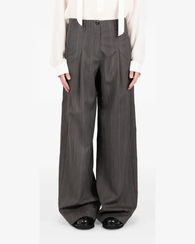 Société Anonyme Bundfaltenhose mit Nadelstreifen - Grau Grau