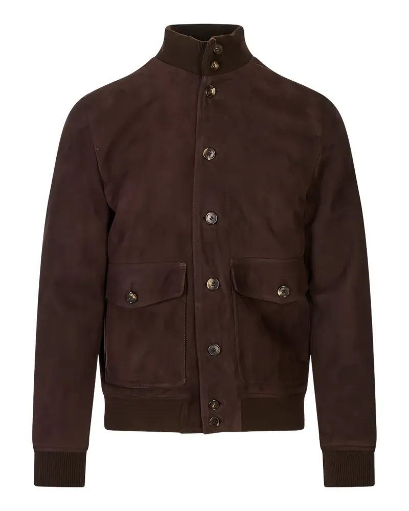 Stewart button-up suede bomber jacket - Braun Braun