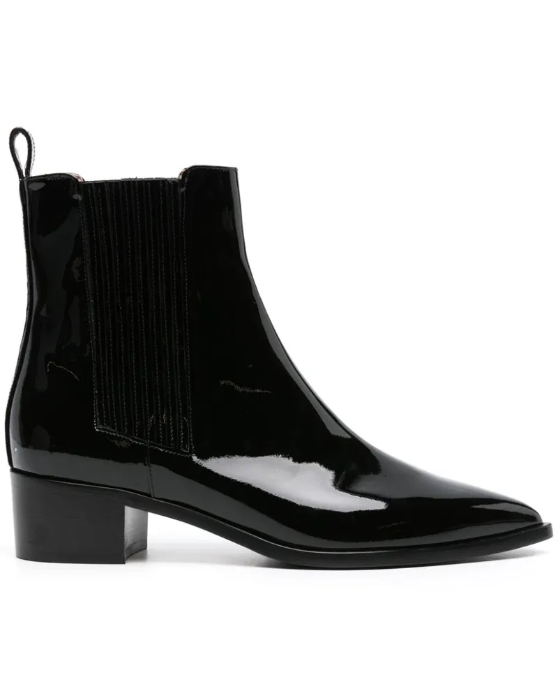 Scarosso Olivia Chelsea-Boots aus Lackleder 40mm - Schwarz Schwarz
