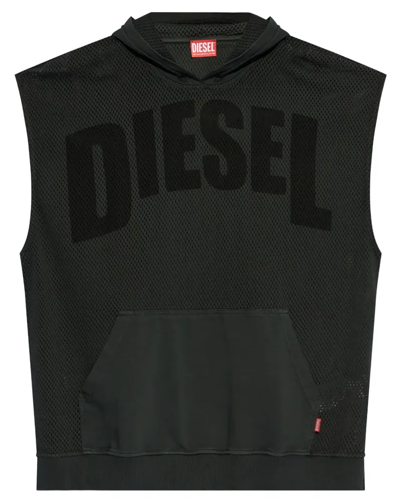 Diesel S-BOXT-SL-Mesh Hoodie - Schwarz Schwarz