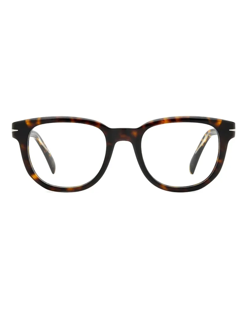 EYEWEAR by DAVID BECKHAM DB 7097 tortoiseshell-effect square-frame glasses - Braun Braun