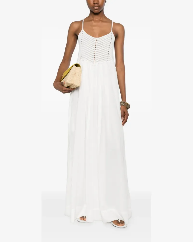 Jucca pointelle-knit spaghetti-strap maxi dress - Weiß Weiß