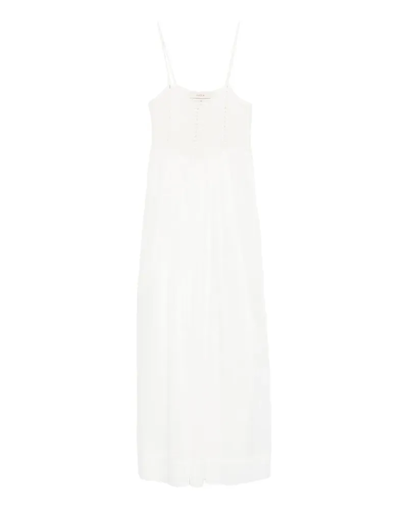 Jucca pointelle-knit spaghetti-strap maxi dress - Weiß Weiß