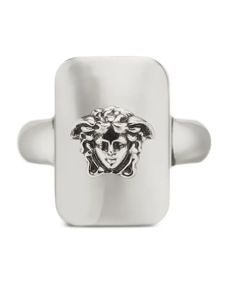 Versace Eckiger Ring mit Medusa-Kopf - Silber Silber