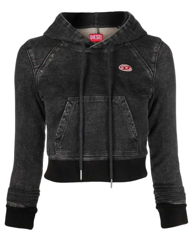 Diesel D-ANGY Hoodie mit Logo-Patch - Schwarz Schwarz