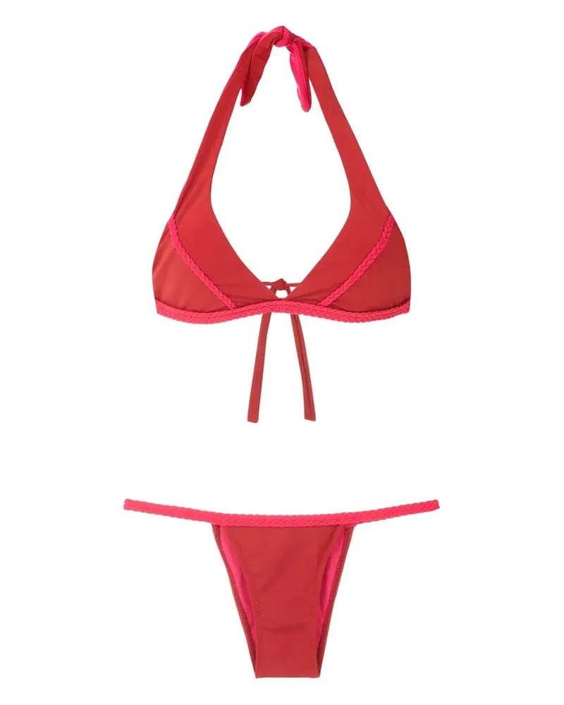 Amir Slama Bikini mit geflochtenem Besatz - Rot Rot