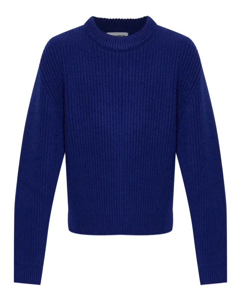 Jil Sander Gerippter Strickpullover - Blau Blau