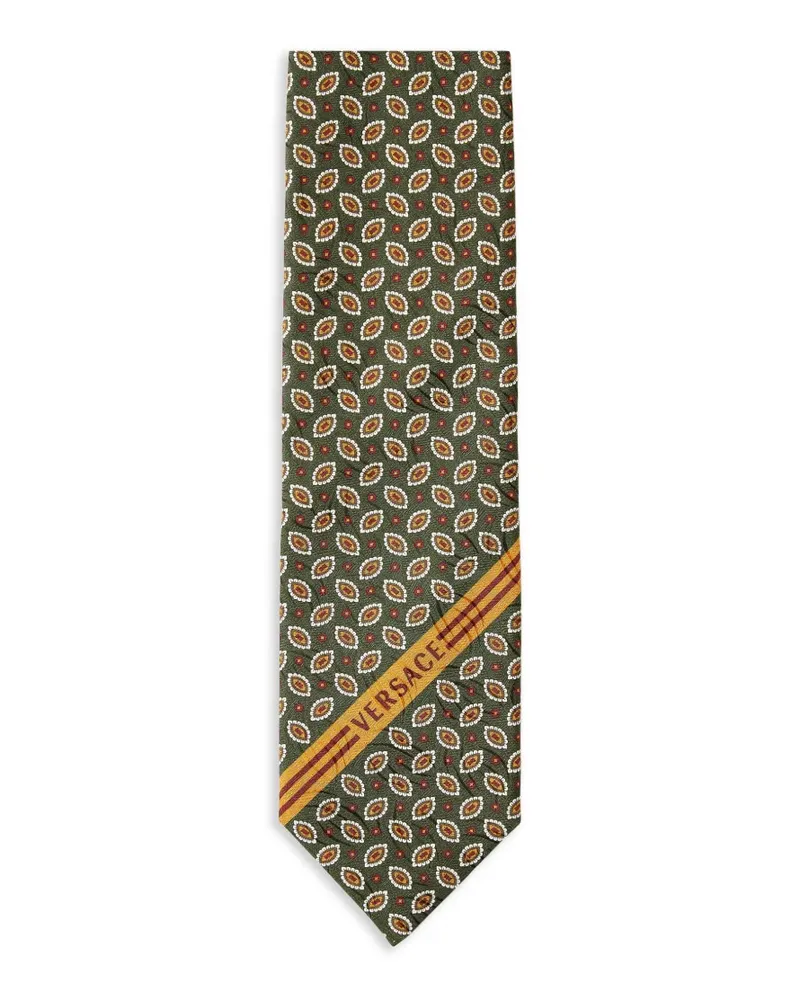 Versace Seidenkrawatte mit Jacquardmuster - Grün Grün