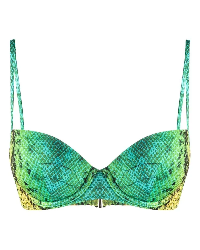Noire Swimwear Bikinioberteil mit Schlangen-Effekt - Grün Grün