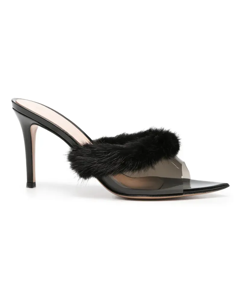 Gianvito Rossi Plexi Sandalen mit spitzer Kappe - Schwarz Schwarz