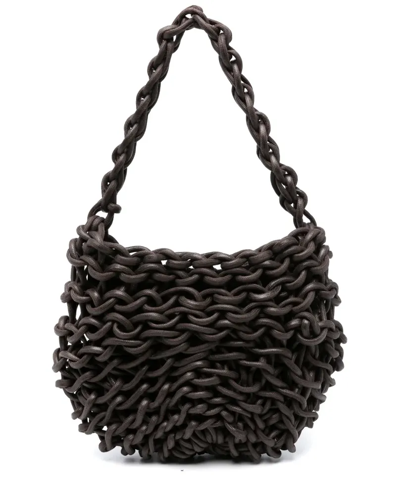 Alienina Schultertasche mit Webmuster - Braun Braun