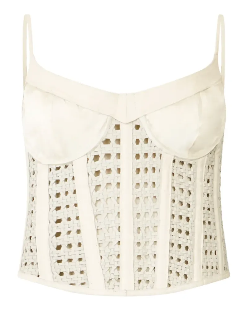 Philipp Plein woven leather bustier - Nude Nude