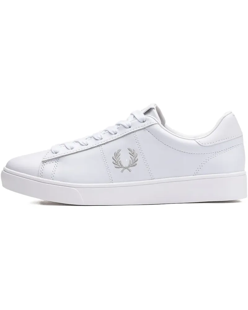 Fred Perry logo-embroidery leather sneakers - Weiß Weiß