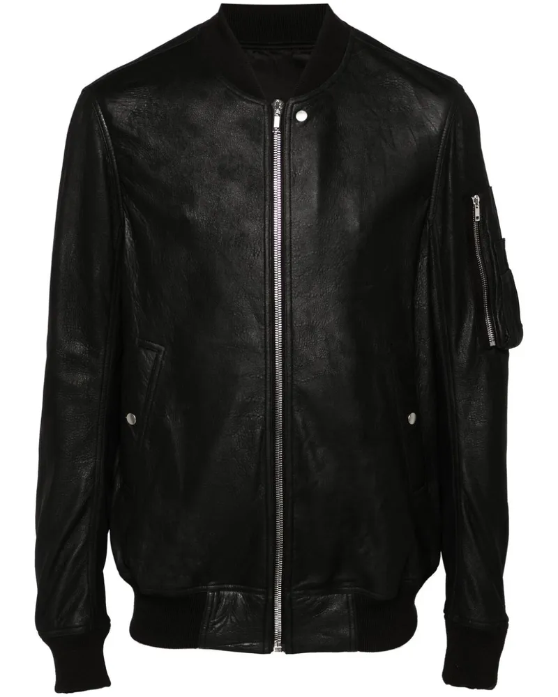 Rick Owens Bomberjacke aus Leder - Schwarz Schwarz