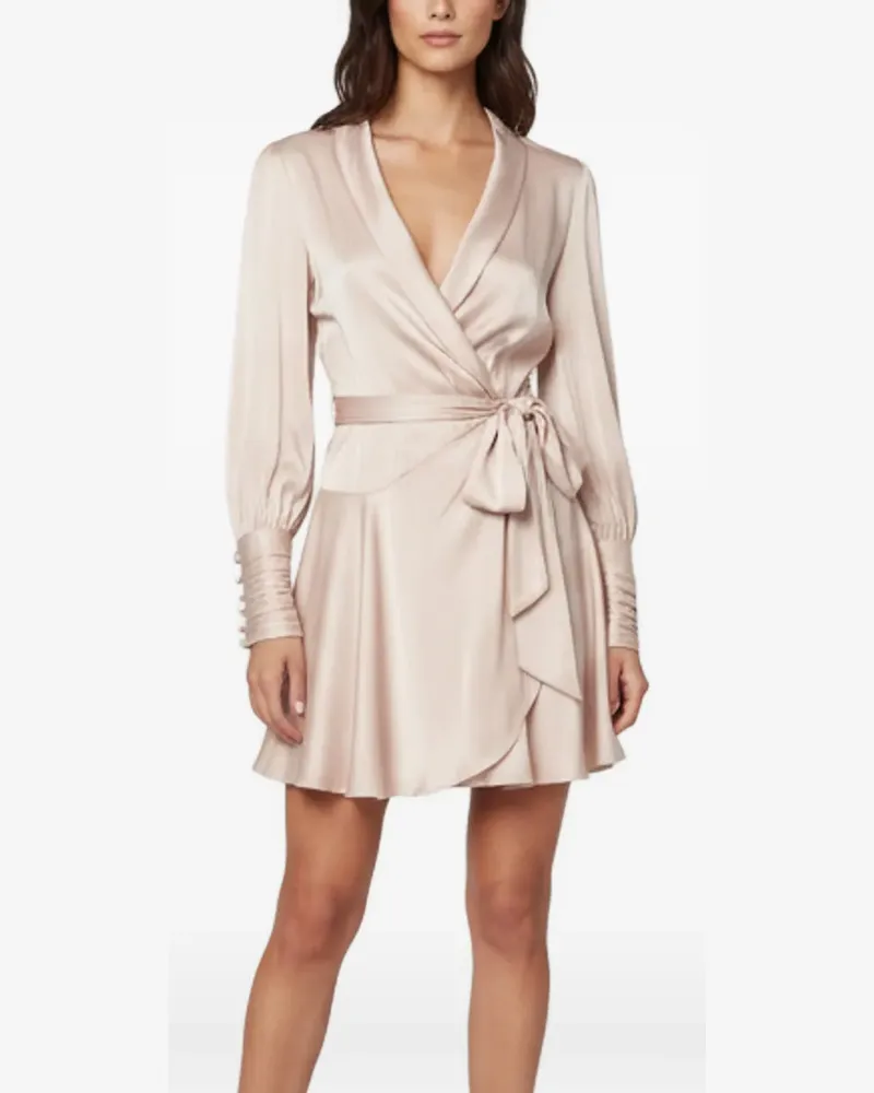 Zimmermann Gewickeltes Minikleid aus Satin - Rosa Rosa